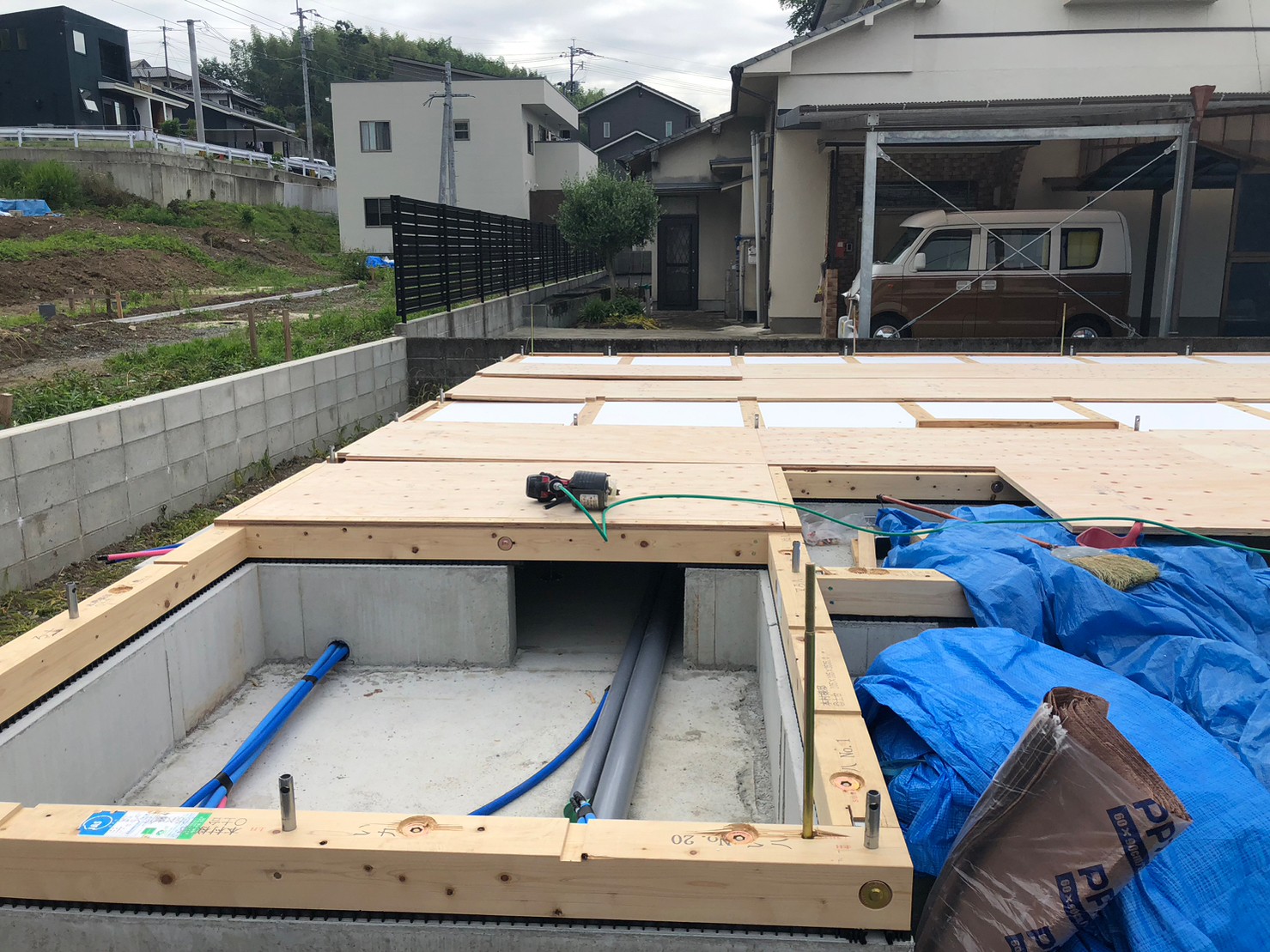 天気が気になる土台敷🏠(山鹿M様邸) | 株式会社ライプ